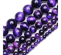 Vente en gros AAA perles de pierre naturelle perles d'oeil de tigre violet perles de pierre 4mm 6mm 8mm 10mm 12mm pour la fabrication de bijoux bracelet collier-oeil de tigre violet, 10mm environ 36pc