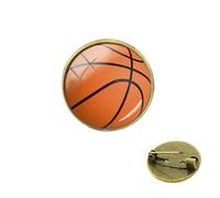 Vente en gros charme sport basket-ball art image pin football volley-ball golf bowling ball broche concours cadeau, Small, Métal, Perle