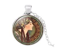 Vente en gros Collier Mucha Antique Art Nouveau Joyas Alphonse Mucha pour femme, 4