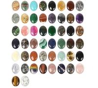 Vente en gros de cabochon ovale rond en pierre précieuse multicolore pour la fabrication de bijoux, 40mmoval(24pcs), Pierre, Jaspe