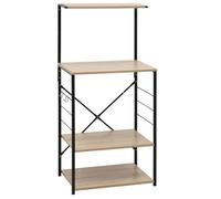 VENTE-FLASH Armoire à micro-ondes - Buffet/Armoire de cuisine - noir et chêne 60x39,6x123 cm