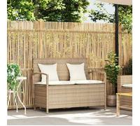 VENTE-FLASH Banc de rangement de jardin - Siège/Meuble - avec coussin beige résine tressée @7667265