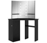 VENTE-FLASH Coiffeuse Femmes - d'angle avec LED - Noir 111x54x141 5 cm -(8396326534)VIDAXL