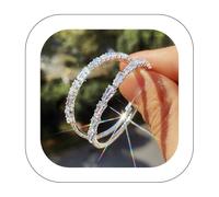 vente flash du jour et soldes 925 boucles d’oreilles en argent Sterling pour femmes diamant pendre boucles d’oreilles rondes bijoux hypoallergéniques cadeaux pour elle