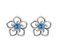 vente flash du jour et soldes Boucles d’oreilles pour femmes argent 925 Sterling creux fleur en forme de diamant tempérament boucles d’oreilles archet élégants et simples
