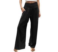Vente Flash du Jour Et Soldes Confortable Pantalon Jogging Femme Anti Cellulite Lin Coton Yoga Jazz Laine Ecossais Confort Toile Jegging Fuseau D'Elephant Cuir Vêtement Femme Noir XXL