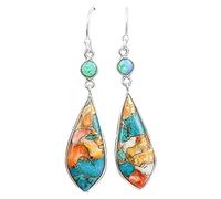 vente flash du jour et soldes Gold porte Knocker boucles d’oreilles pour femmes Multi oeil Nic-he Moon-Light dégradé diamant oreille bohème larme - paires Clips grandes boucles d’oreilles