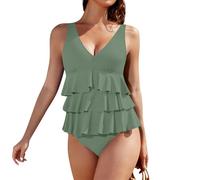 Vente Flash du Jour Et Soldes Maillot De Bain Femme 1 Pieces Gainant Ventre Plat Casual Vêtements Outdoor Marque Maillot De Bain Une Piece avec Armature Natation Maillot De Regle Vert Armée M