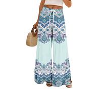 Vente Flash du Jour Et Soldes Pilates Chasse Confort Gainant D'Elephant Décontracté Été Tunique Sportswear Pantalon Danse Femme Plage Golf Fluide Fitness Femme E-Bleu Clair L