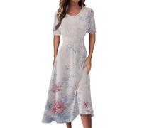 Vente Flash du Jour Et Soldes Robe Femme Ete Taille Haute Leger Dress Mi Longue Robe Satin Plein Air Chic Marque Robe Hiver Femme Longue Confortable Vêtements Vintage Ete 02 Rose M