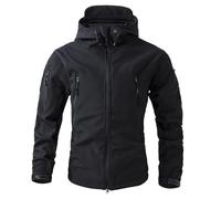 Vente Flash du Jour Et Soldes, Veste Homme Hiver Chauffante Veste Militaire Veste de Camouflage Classique Retro Décontracté Veste Mi Saison Bûcheron Chasse Jacket Adulte Marque Noir L