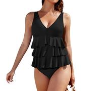 Vente Flash Maillot De Bain Femme 1 Pieces Amincissante avec Armature Rétro Beachwear Natation Pas Cher Culotte Maillot De Bain Femme Couleur Uni Outdoor Mon Compte Client Noir M