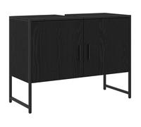 VENTE-FLASH Meuble sous lavabo salle de bain - Meuble d'évier/grand espace - Chêne Noir 80x33x60 cm Bois d'ingénierie @8390366