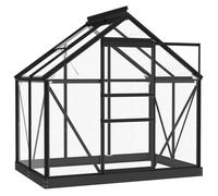 VENTE-FLASH Résistante aux UV/Anti-UV Serre en verre Anthracite 155x103x191 cm Aluminium(510389)ZLH