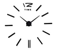 Vente Horloge Murale Montre horloges 3D Bricolage Acrylique Miroir Autocollants Salon Quartz Aiguille Europe Horloge Livraison Gratuite-Noir, 47 Pouces