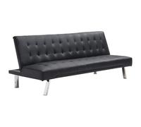 Vente-unique - 2 Places - Canapé Convertible clic-clac en Simili Noir Guillaume