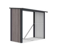 Vente-unique - Abri bûches métal en acier galvanisé effet bois 1,98 m3-2,5 stéres - L182 x P89 x H156cm - BIRWOOD