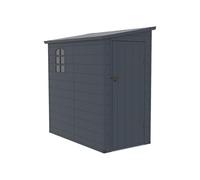 Abri de jardin en résine adossé gris anthracite 2,09 m² - ALBERTO