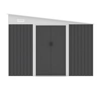 Abri de jardin métal adossé en acier galvanisé anthracite 9,76 m² - DAXTON