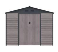Vente-unique-Abri de Jardin métal en Acier galvanisé Effet Bois Gris 5,40 m² - ADELMO
