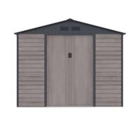 Vente-unique - Abri de Jardin métal en Acier galvanisé Effet Bois Gris 7,17 m² - ADELMO