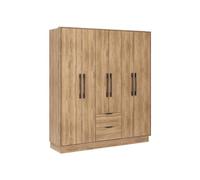 Vente-unique - Armoire 6 Portes et 2 tiroirs - L162 cm - Coloris : Naturel - FEOVA