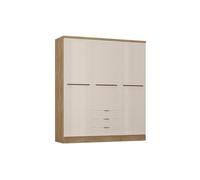 Armoire 6 portes et 3 tiroirs - L180 cm - Coloris : Beige et naturel - PEROLI