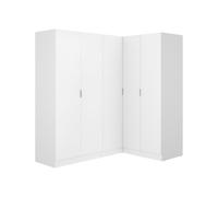 Armoire d'angle 5 portes - L173 cm - Blanc - LISTOWEL