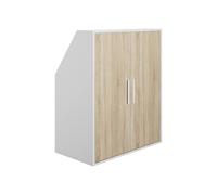 Vente-unique - Armoire sous Pente 2 Portes - Blanc et Naturel - ADEZIO