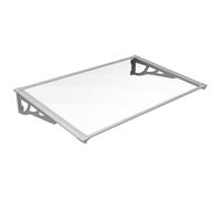Vente-unique - Auvent de Porte en Aluminium 120 x 90 cm incliné argenté Kepler