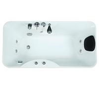 Vente-unique-Baignoire balnéo blanche - 1 place - 140L - 150 x 75 x 54,5 cm - Angle gauche - GAVINO