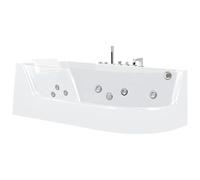 Vente-unique - Baignoire balnéo vitrée - 170 x 80 X 57cm - Blanche - Angle gauche - 1 place - 263 L - ARIA