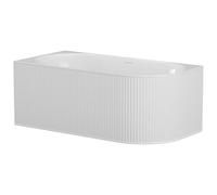 Vente-unique - Baignoire d'angle striée - 170 x 80 x 60 cm - Acrylique - Blanc mat - Angle gauche - 290 L - BARBORI
