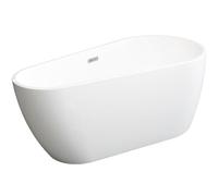Baignoire îlot asymétrique - 240 L - 160 x 80 x 59 cm - Blanche - Acrylique - LEPINE