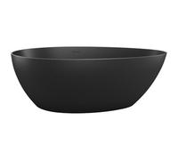Vente-unique - Baignoire îlot ovale - 160 x 82 x 58 cm - Acrylique - Noir mat - 245 L - APULIA