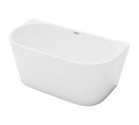 Vente-unique - Baignoire semi îlot - 175L - 130 x 71,5 x 58 cm - Blanche - Acrylique - DIVINA