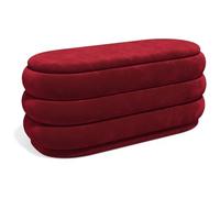 Vente-unique - Banc Coffre - Velours - Bordeaux - ECAMBI