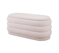 Vente-unique - Banc Coffre - Velours côtelé - Crème - ECAMBI