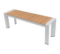 Vente-unique - Banc de Jardin en Aluminium L.130 cm - Naturel Clair et Blanc - NYROS de MYLIA