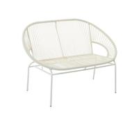 Vente-unique-Banc de Jardin en Fils de résine tressés - Blanc - ALIOS III de MYLIA