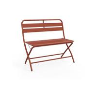 Vente-unique - Banc de Jardin Pliant en métal - Terracotta - MIRMANDE de MYLIA