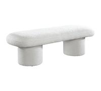 Vente-unique-Banc en Tissu Bouclette - Blanc - CONOMO