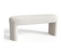 Vente-unique - Banc - Tissu Bouclette - Blanc cassé - DUZIMA