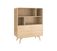 Vente-unique - Bibliothèque avec 2 Portes et 4 niches - Naturel - JALEMO