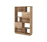 Vente-unique - Bibliothéque avec 2 Portes et 8 niches - Naturel Clair - CEVANIA