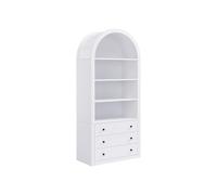 Vente-unique - Bibliothéque avec 3 tiroirs et 4 niches en MDF - Blanc - MARALYN