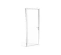 Vente-unique - Bloc porte réversible en aluminium et verre trempé - H204 x L93 cm - Blanc - LOXTON