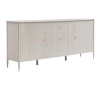 Vente-unique - Buffet 2 Portes et 3 tiroirs en MDF - Beige et doré - CALITARO
