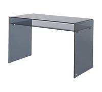 Vente-unique - Bureau - 1 Niche - Verre trempé - Anthracite - STILEOS - avec Rangement