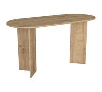 Vente-unique-Bureau Console TOPANIA Coloris Naturel Clair - Design épuré et Moderne, Structure Stable, Parfait pour entrée, Salon ou Espace de Travail, offrant Un Style Chaleureux et Fonctionnel